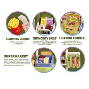 Juego <span class=keywords><strong>de</strong></span> 48 Piezas <span class=keywords><strong>de</strong></span> Juguetes <span class=keywords><strong>de</strong></span> Supermercado, Juego <span class=keywords><strong>de</strong></span> <span class=keywords><strong>Caja</strong></span> <span class=keywords><strong>Registradora</strong></span> para Niños con Estantes, Juego <span class=keywords><strong>de</strong></span> Compras <span class=keywords><strong>de</strong></span> Supermercado para Niños Pequeños - Product Image 4