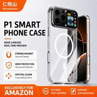 Étui de téléphone portable transfrontalier P1 en TPU magnétique, style rétro, transparent, avec écran tactile intelligent couleur