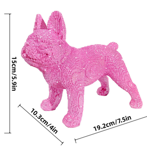 Sculptures Art <span class=keywords><strong>Déco</strong></span> Figurines Bouledogue Moderne Simple Bloc Brillant <span class=keywords><strong>Statue</strong></span> de Chien Résine Artisanat pour Salon Cave à Vin Décoration - Product Image 5