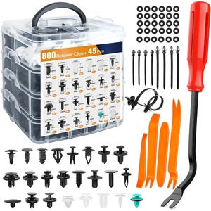 Clips de fixation auto 800 pièces, rivets en plastique universels pour réparation et remplacement de voitures avec kit d'outils - Product Image 1