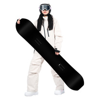 Snowboard Adulte Unisexe Noir Taille S Petite, Ensemble Complet avec Fixations, Freestyle Carving Bidirectionnel Universel pour Toutes les Régions