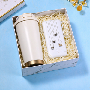 ชุดของขวัญพรีเมียมสุดหรู 2 in 1 พร้อมกระติกน้ำร้อนและพาวเวอร์แบงค์  กล่องของขวัญอุ่นๆ  สำหรับวันวาเลนไทน์ เหมาะสำหรับสาวๆ และผู้หญิง  รับทำโลโก้ตามสั่ง - Product Image 1
