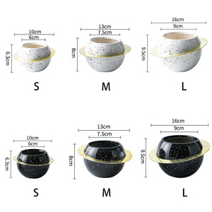 Vaso da fiori in ceramica Mini pianeta nuovo Design con finitura smaltata grazioso vaso per piante grasse - Product Image 4