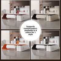Ensemble de bureau et chaise de direction en laque haute brillance, style moderne minimaliste, bois écologique, mobilier de bureau commercial