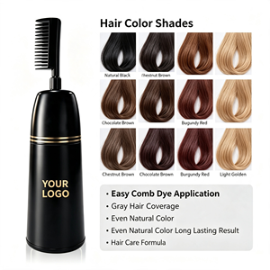 Crème colorante permanente pour cheveux à l'extrait d'herbes naturelles avec peigne intégré, prix d'usine, qualité professionnelle - Product Image 1