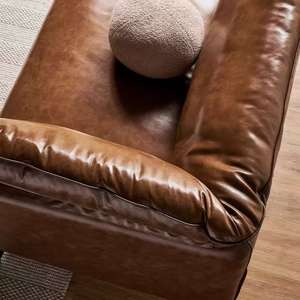 Divano personalizzato in pelle italiana di lusso minimalista 3-4 posti Set Hotel soggiorno completo arredamento per la casa - Product Image 2