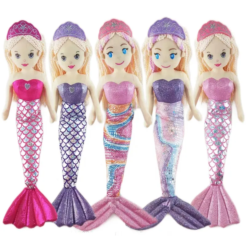 Factory direct sale princess mermaid dolls girls cloth dolls soft rag doll