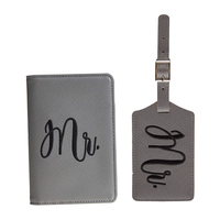 Housse de passeport élégante en similicuir avec broderie personnalisée, porte-passeport de voyage avec logo DIY et fenêtre transparente pour carte d'identité