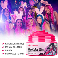 Couleur temporaire cheveux cire bricolage couleur pas endommagé 9 couleurs coiffure pommade matériel temporaire jetable boue cheveux couleur cire