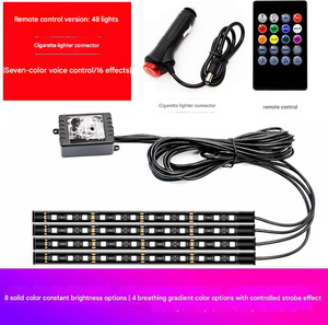 Kit d'éclairage LED multicolore pour intérieur de voiture avec contrôle par application, synchronisation musicale et étanchéité - Product Image 3