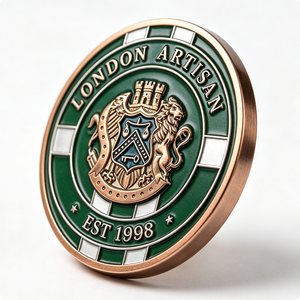 Épinglette de défi personnalisée avec blason de lion héraldique, en alliage de zinc, gaufrée en 3D, imitation émaillée, cadeau souvenir - Product Image 3