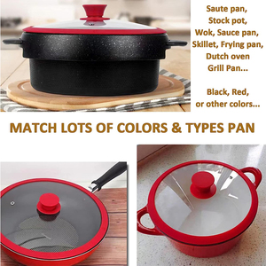 Couvercle de casserole en silicone 1pc 24CM Fournitures d'ustensiles de cuisine Couvercle de casserole <span class=keywords><strong>rond</strong></span> en verre trempé - Product Image 2