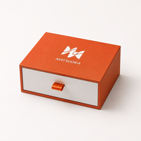 Boîte à tiroir rigide personnalisée de luxe avec impression de logo UV sélectif effet doux au toucher, emballage cadeau coulissant pour bijoux et vêtements de marque