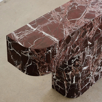 Meubles KUMUSI Tables consoles modernes en marbre naturel massif Rosso Levanto