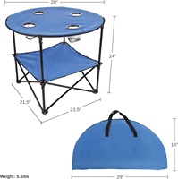 Table de camping portable, tables de plage en plein air pour table de pique-nique pliable en sable avec 4 porte-gobelets et sac de transport,