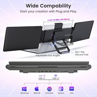 Sibetan Monitor LCD portabel 14 inci kualitas tinggi harga grosir layar IPS 1920*1200P Double Extender layar Tipe c ganda