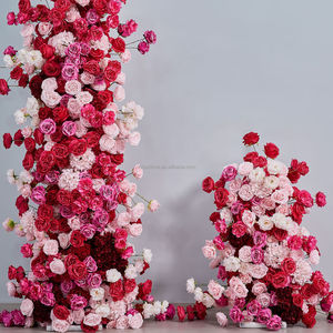 Composition florale artificielle de luxe, <span class=keywords><strong>colonne</strong></span> florale de mariage, décoration de fond en roses <span class=keywords><strong>pour</strong></span> fête, événement, cérémonie, décoration de scène - Product Image 5