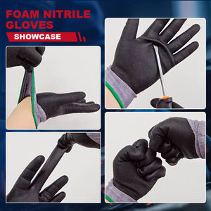 Guantes de Trabajo de Nitrilo Negro de Calibre 15 con Doble Recubrimiento, Antideslizantes, Protección para las Manos, Gruesos y Transpirables para la Construcción - Product Image 4