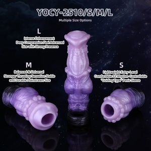 YC-2510 Phantom purple S/M/L Extensor de Pene de Silicona, Funda para Pene, Juguetes Sexuales para Agrandamiento del Pene con Anillo para Retrasar la Eyaculación - Product Image 4
