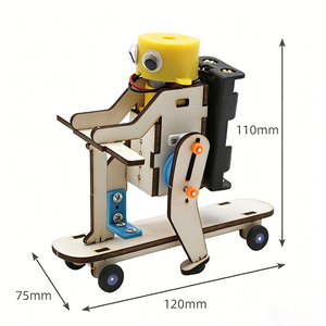 Kit de Modélisation DIY de Skiur Motorisé avec Boîte de Vitesses à Manivelle Mécanique, Construction Innovante en Contreplaqué pour Laboratoire, Ensemble d'Activités de <span class=keywords><strong>Formation</strong></span> à la Logique - Product Image 5
