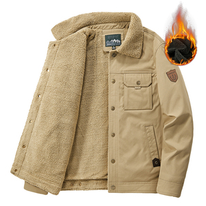 TONGYANG Mode Hommes Polaire Vestes D'<span class=keywords><strong>hiver</strong></span> Épaissir Chaud Parkas En Plein Air Casual Plusieurs Poches Lâche Manteaux Mâle <span class=keywords><strong>Grande</strong></span> <span class=keywords><strong>Taille</strong></span> 6XL - Product Image 3