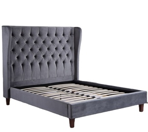 Cao Cấp Hiện Đại Đồ Nội Thất Phòng Ngủ Sang Trọng Ý Ưa Thích Nhung Bọc Vua/Nữ Hoàng Kích Thước Giường Khung Mềm Giường Đôi Đặt - Product Image 2