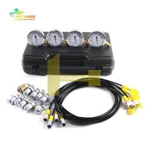 Kit de Prueba de Presión Hidráulica Hangood de 4 Manómetros, 10 Acoplamientos, 3 Mangueras de Prueba de 10/25/40/60Mpa, Caja de Plástico Negra Ligera de 3KG - Product Image 4