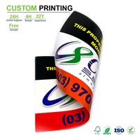 Autocollant personnalisé imprimé recto-verso, feuille PET épaisse brillante et flexible, rouleau de bandes colorées, signalétique promotionnelle, étiquette de certification