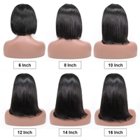 Perruque Courte Bob Lace Front 13x4 Cheveux Brésiliens Remy Lisses Couleur Naturelle Transparente Densité 200% Fournisseur de Cheveux Humains