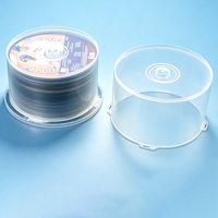 Boîte à CD en plastique transparent SUNSHING, boîte à disques CD/DVD vide, conteneur de rangement rond pour disques CD/DVD, étui à disques DVD en plastique transparent