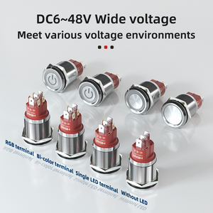 สวิตช์กดแบบกดติดปล่อยดับ HBAN ขนาด 22 มม. ไฟ LED สีแดง แสดงสถานะการเปิด-ปิด 6v 220v กันน้ำระดับ IP67 แบบ SPDT - Product Image 4