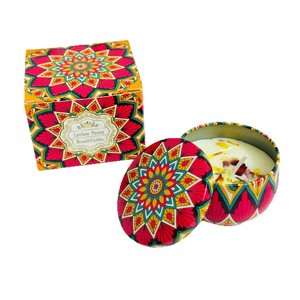 Bougie parfumée à la cire de soja semi-artisanale aux fleurs séchées, en forme de tasse, grands pots, senteurs lavande, rose, jasmin, coffrets cadeaux d'aromathérapie - Product Image 5