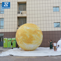 Installation de lune gonflable jaune personnalisée pour la décoration de l'événement du Festival de la Mi-Automne en extérieur