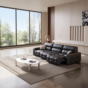 <span class=keywords><strong>Canapé</strong></span>-lit électrique moderne italien trois places en cuir véritable, fonctionnel et intelligent, avec système coulissant, pour villa - Product Image 6