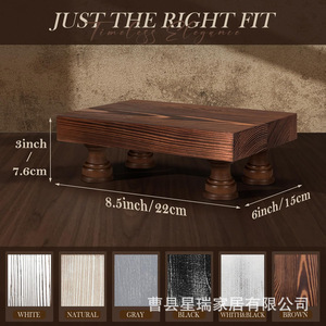Bandeja Decorativa de Madera Rectangular, Estilo Rústico, para Organización del Baño, Decoración de Mesa de Salón - Product Image 5