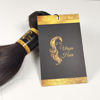 Étiquette suspendue en papier pour extensions de cheveux, perruque, design de luxe, impression personnalisée avec votre logo