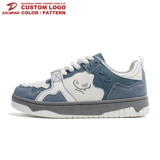 Low Minimum Zapatillas Walking Style Chunky Shoes Custom Logo Canvas Mens Sneakers Plain Sneakers Custom Services