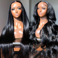 Perruques en cheveux humains vierges ondulés transparentes à 210 % de densité, sans colle, grade 12A, longues, vente en gros