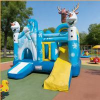 Structure gonflable combinée avec toboggan Frozen Elsa Olaf/Sven en PVC de qualité commerciale pour les fêtes d'anniversaire des enfants