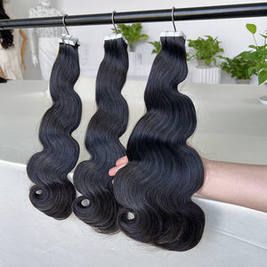 הסיטונאי 12a כיתה שיער הודי גולמי שיער חלקה הרחבות עור בלתי נראה חלקה הרחבות דה cheveux סרט בהרחבות שיער אנושי - Product Image 1