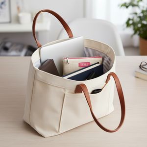 Pochette cosmétique légère en lin texturé, toucher lin, fermeture éclair, style naturel, multi-usages, cadeau promotionnel 7x6x2 - Product Image 4