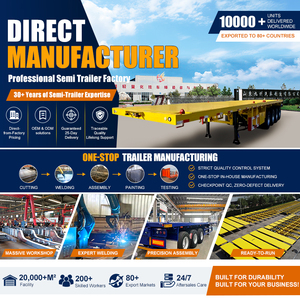 Semi-<span class=keywords><strong>remorque</strong></span> à plateau plat à 3 essieux, directement de l'usine, pour la logistique portuaire - Product Image 2