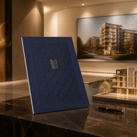 Brochure de vente de propriétés de luxe personnalisée, impression OEM, vente directe d'usine, livre avec couverture Art Déco gravée au laser, papier offset