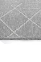 Alfombra Liva Gris con Diseño Geométrico de Cuadrícula, Ecológica, Apta para Mascotas, Lavable, Antideslizante, Mezcla de Poliéster/Algodón, Antibacteriana, Resistente a las Manchas