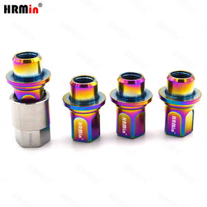HRMin Gr.5 alliage de titane Ti-6Al-4V arc-en-ciel <span class=keywords><strong>antivol</strong></span> roue écrous de blocage écrou en titane M14 * 1.5 pour voiture de course <span class=keywords><strong>Land</strong></span> <span class=keywords><strong>rover</strong></span> - Product Image 1