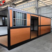 Maison préfabriquée modulaire pliable de 20 pieds, bureau portable, mini-villa mobile, maison extérieure pliable de taille conteneur avec roues