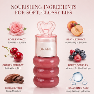Private Label Vegan <b>Lip</b> Plumping <b>Lip</b> Gloss Love Cover Gourd <b>Lip</b> Glaze Natural Look Moisturizing - Product Image 6