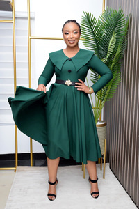 Bn337 Abbigliamento da <span class=keywords><strong>donna</strong></span> tinta unita elegante con scollo a V grande (esclusa la cintura) - Product Image 2