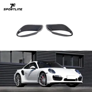 Prises d'admission d'air de garde-boue latéral en Fiber de carbone sèche préimprégnée pour Porsche 911 991 Turbo S 2 portes 2014-2016