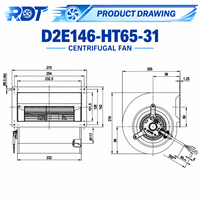 Ventilateur Radial Industriel 4 Vitesses pour Refroidissement d'Armoire Électrique, Débit d'Air Élevé D2E146-HT65-31, Ventilation d'Équipement, Pièce de Rechange à Usage Continu